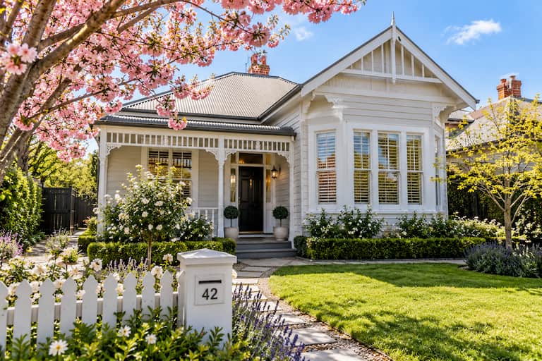 house in spring season